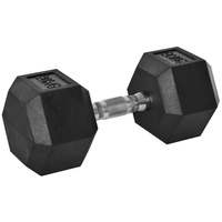 Homcom Gummi-Hantel Griff Gerändelt Gewichte Metall Gummi Schwarz 1x20Kg