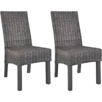 VidaXL Esszimmerstuhl Kubu Rattan braun 2er Set