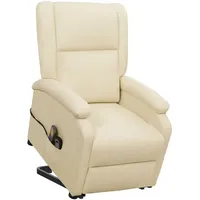 VidaXL Massagesessel mit Aufstehhilfe Creme Kunstleder