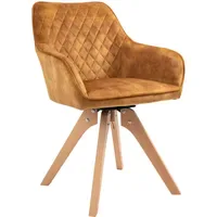 SalesFever Armlehnstuhl Samtvelours goldfarben