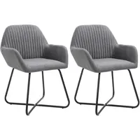 VidaXL Esszimmerstuhl Polyester dunkelgrau 2er Set