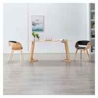 VidaXL Esszimmerstuhl Schwarz Bugholz und Kunstleder