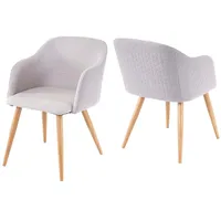 Mendler 2er-Set Esszimmerstuhl HWC-D71, Stuhl Küchenstuhl, Retro Design, Armlehnen