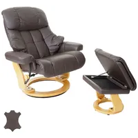 Robas Lund MCA Relaxsessel Calgary XXL TV-Sessel Hocker, Echtleder