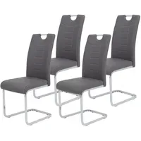 HELA Tische Schwingstuhl Ruby Kunstleder grau 4er Set