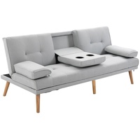 Homcom Schlafsofa als 3-Sitzer grau