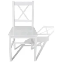 VidaXL Esszimmerstuhl Kiefernholz weiß 4er Set