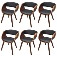 VidaXL Esszimmerstuhl Kunstleder braun 6er Set