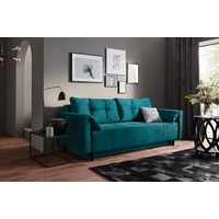 Collection AB Schlafsofa Luxus-Microfaser (225x80x86cm) petrol