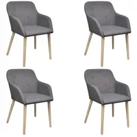 VidaXL Esszimmerstuhl Stoff hellgrau 4er Set
