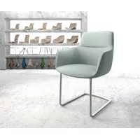 DeLife Freischwinger Pejo-Flex Stripes Mint Freischwinger rund Edelstahl Taschenfederkern