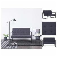 VidaXL 2-Sitzer-Sofa mit Armlehnen Dunkelgrau Stahl und Stoff