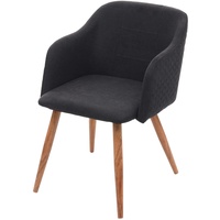 Mendler Esszimmerstuhl HWC-D71, Stuhl Küchenstuhl, Retro Design, Armlehnen Stoff/Textil