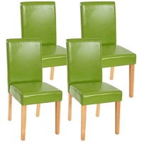 MCW 4er-Set Esszimmerstuhl Stuhl Küchenstuhl Littau Kunstleder, grün, helle