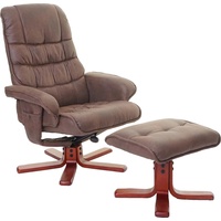 MCW Relaxsessel MCW-E30, Fernsehsessel Liegesessel TV-Sessel mit Hocker Wildlederimitat