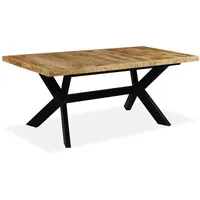 VidaXL Esstisch Massivholz Mango und Stahlgestell 180 cm