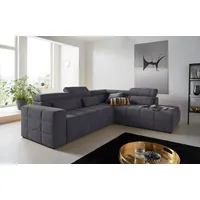 DOMO collection »Brandon L-Form, auch in Leder«, inklusive Kopfteilverstellung,