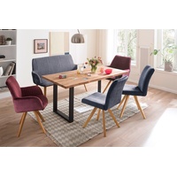 MCA living Esstisch Rockford Massivholztisch mit Baumkante braun
