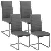 Juskys Freischwinger Stuhl Vegas 4er Set mit Metall-Gestell &