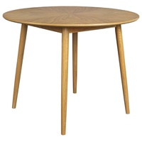 White Label Esstisch FABIO Eiche furniert Ø 120 cm