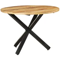 VidaXL Esstisch Rund 100x100x75 cm Raues Mangoholz