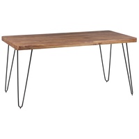 FineBuy Esstisch Massiv Esszimmertisch Holztisch Sheesham Holz Tisch