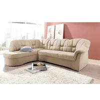 DOMO collection Ecksofa »Papenburg, zeitlose Rückensteppung, elegante Armlehne, L-Form«,