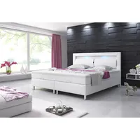 Inter Boxspringbett Milano 180x200 Bettkasten Kunstleder Weiss TYP 6