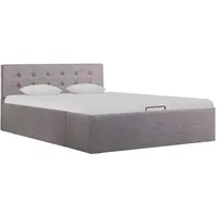 VidaXL Stauraumbett hydraulisch 120 x 200 cm taupe