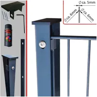 Fa-bausysteme Doppelstabzaun Anthrazit 6-5-6 Leiste 830 mm 2,5 m