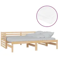 VidaXL Ausziehbares Tagesbett 2x(90x200) cm Massivholz Kiefer