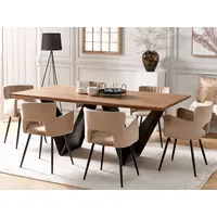 Beliani Esstisch Sintra 200 cm MDF Tischplatte Metall V