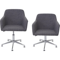 MCW Esszimmerstuhl HWC-A74, Drehstuhl Loungesessel, höhenverstellbar ~ Textil, grau