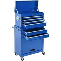 Tectake tectake® Werkzeugwagen 8 kugelgelagerte Schubladen mit Antirutschmatten, großes