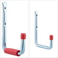 Relaxdays Wandhaken 6er Set, Rot,Silber