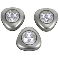 Perel Selbstklebende LED-Leuchten 3 Stk 6,0 cm grau
