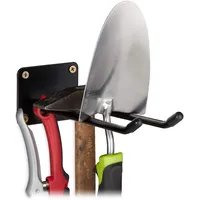 Relaxdays Gerätehalter Wandhalterung, Doppelhaken, Besenhalter, Spatenhalter zum Anschrauben, Wand,
