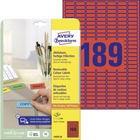 Avery Zweckform AVERY Zweckform Etiketten L6036-20 rot 25,4 x