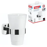 Tesa Zahnputzbecher Elegaant Metall und Milchglas, chrom