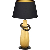 ETC Shop Tischlampe schwarz Nachttischleuchte Schlafzimmer Schreibtischlampe gold, Retro