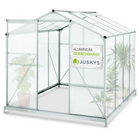 Juskys Aluminium Gewächshaus mit Fundament für Garten 4,75 qm