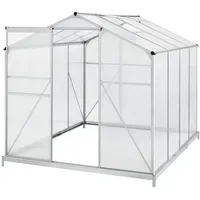 Juskys Gewächshaus Aluminium Silber HKP 4 mm 4,75 m2