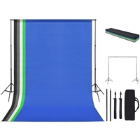 VidaXL Fotostudio-Set mit 5 farbigen Hintergründen und einstellbarer Aufhängung