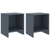 VidaXL Nachttische 2 Stk. Hellgrau 35x30x40 cm Kiefer Massivholz