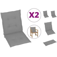 VidaXL Gartenstuhlauflagen 2 Stk. Grau 100x50x3 cm