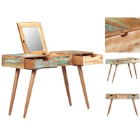 VidaXL Schminktisch mit Spiegel 112x45x76 cm Altholz Massiv