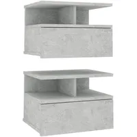 VidaXL Hängende Nachttische 2 Stk. Betongrau 40x31x27cm Holzwerkstoff