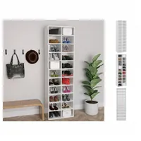 VidaXL Schuhschrank Hochglanz-Weiß 54×34×183 cm Spanplatte