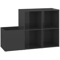 VidaXL Flur-Schuhschrank Hochglanz-Grau 105x35,5x70 cm Holzwerkstoff