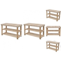 VidaXL 2-in-1 Schuhbank 2 Stk. Massivholz Tanne